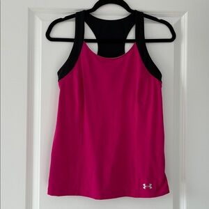 Under Armour Size M 2-Tone Racerback Tank - Pink/Black